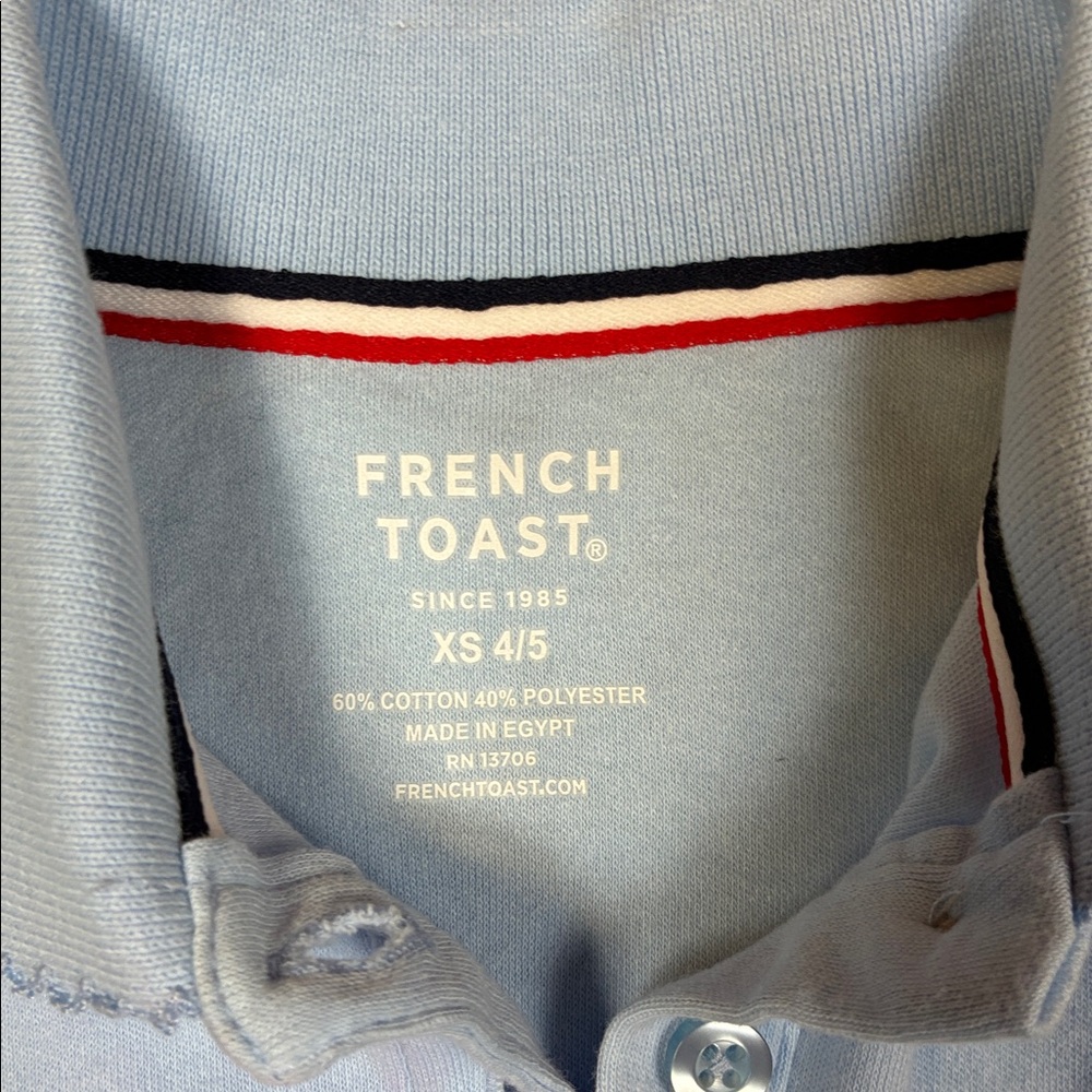 NWT French Toast Sky Blue Kids Polo Uniform Short Sleeve Shirt 4/5 - Picture 2 of 6